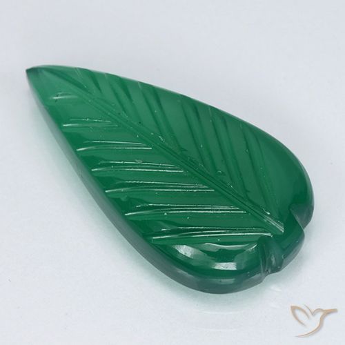 3.82ct Natural Verde profundo médio Ágata, Flor cortada, Translúcido