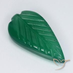 Ágata Verde profundo médio Natural 3.82ct, Flor cortada, Translúcido