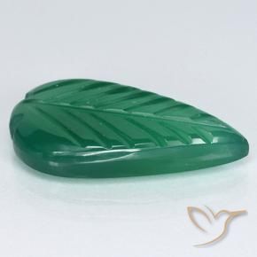 Ágata Verde profundo médio Natural 3.82ct, Flor cortada, Translúcido