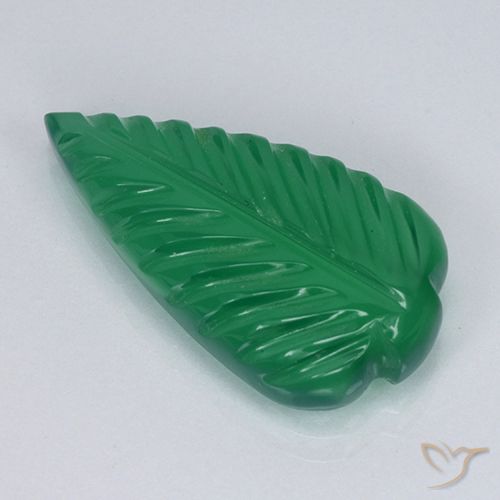 Ágata Verde médio Natural 3.68ct, Flor cortada, Translúcido