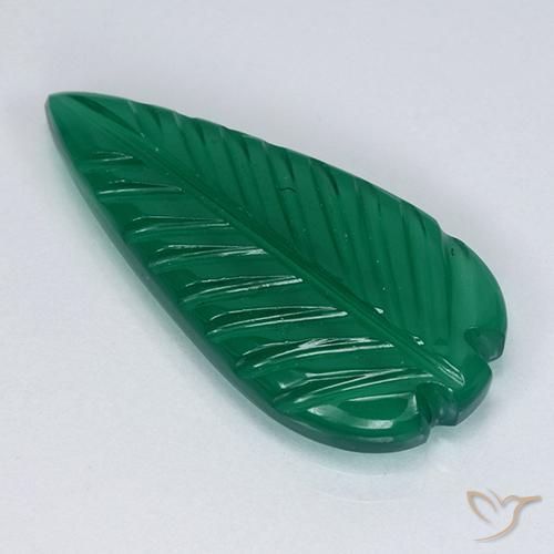 3.17ct Natural Verde profundo médio Ágata, Chique, Translúcido
