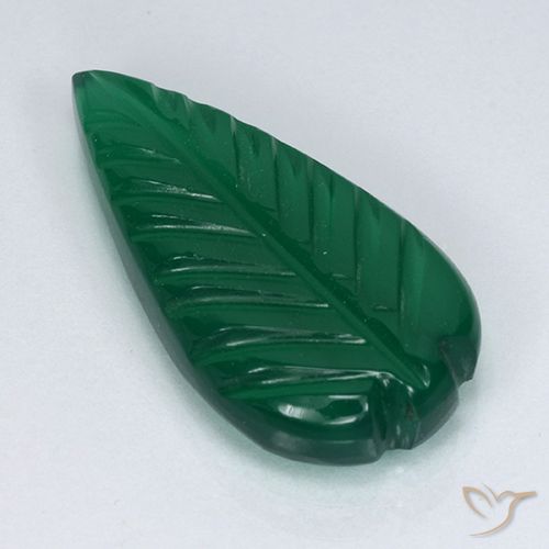 3.23ct Natural Verde médio Ágata, Flor cortada, Translúcido