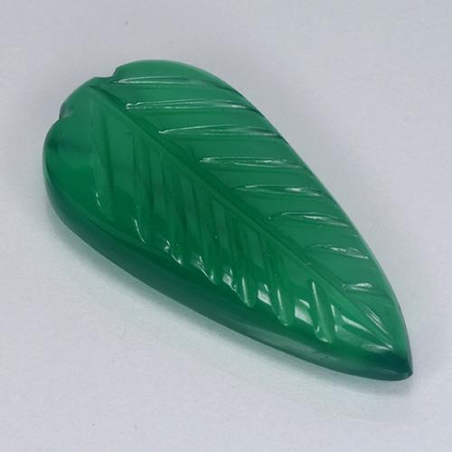 Ágata verde natural 3,07ct, forma extravagante, translúcido