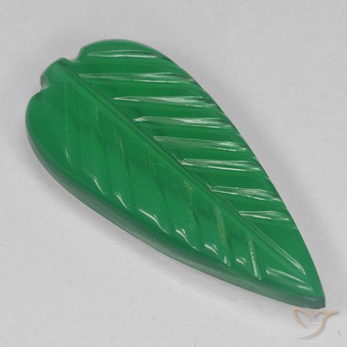 3.24ct Natural Verde médio Ágata, Flor cortada, Translúcido