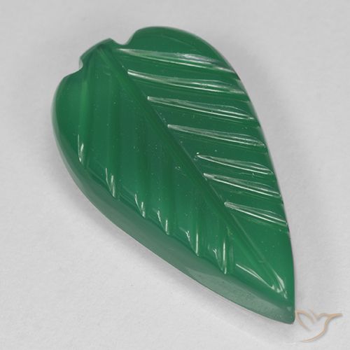 4.01ct Natural Verde médio Ágata, Flor cortada, Translúcido