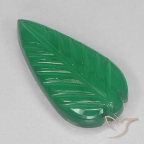 Ágata verde quente Natural 2.74ct, Flor cortada, Translúcido