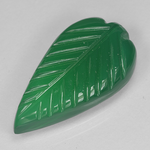 Ágata verde natural 4,27ct, corte flor, translúcido