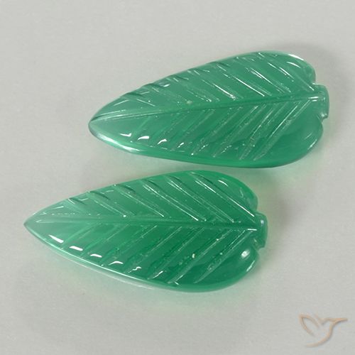 Pedras preciosas de ágata verde natural de 7,67 ct, corte flor, translúcido