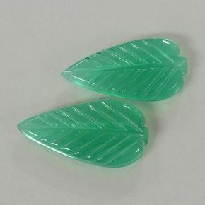 Pedras preciosas de Ágata Luz verde natural de 6.47 ct, Flor cortada, Transparente