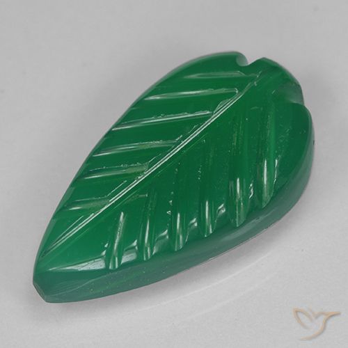 3.60ct Natural Verde médio Ágata, Flor cortada, Translúcido