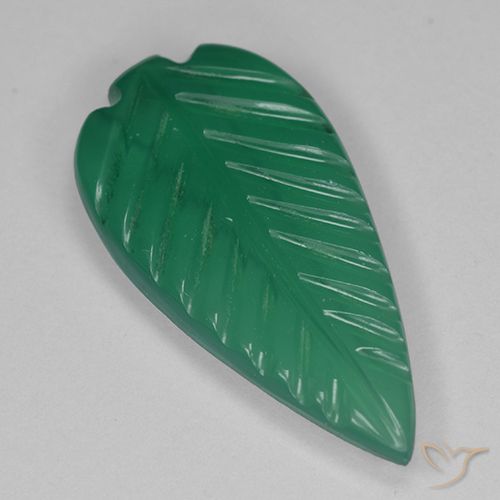 2.19ct Natural Verde médio Ágata, Flor cortada, Translúcido