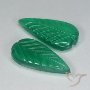 Pedras preciosas de Ágata Verde médio natural de 7.52 ct, Flor cortada, Translúcido