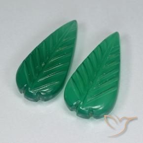 Pedras preciosas de Ágata Verde médio natural de 7.52 ct, Flor cortada, Translúcido