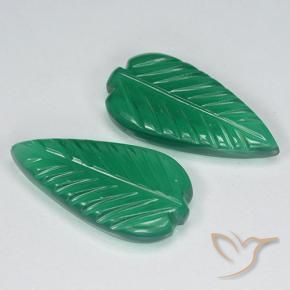 Pedras preciosas de Ágata Verde médio natural de 7.35 ct, Flor cortada, Translúcido
