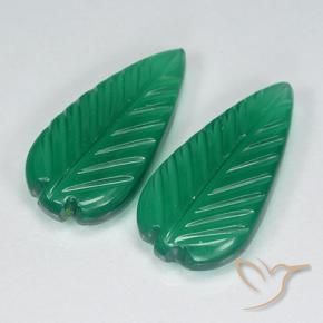 Pedras preciosas de Ágata Verde médio natural de 7.35 ct, Flor cortada, Translúcido
