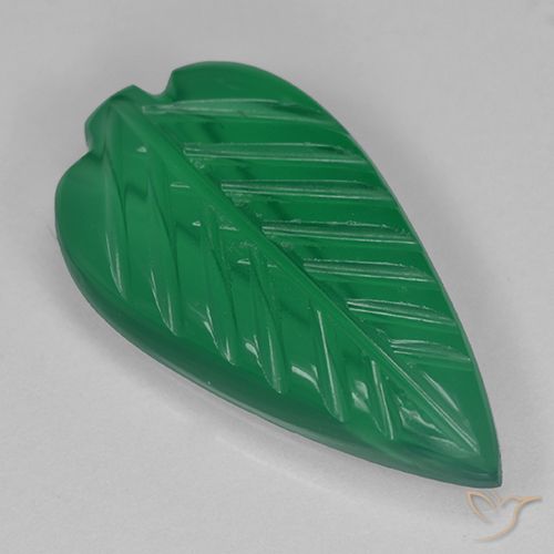3.00ct Natural Verde médio Ágata, Flor cortada, Translúcido