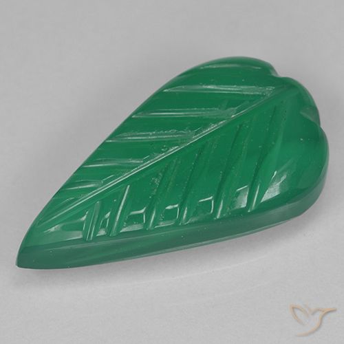 2.57ct Natural Verde médio Ágata, Flor cortada, Translúcido, Photo A