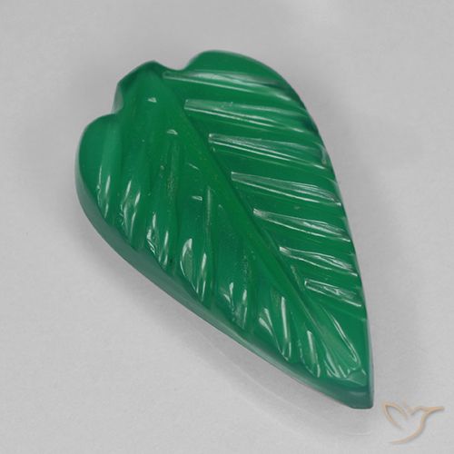 2.62ct Natural Verde médio Ágata, Flor cortada, Translúcido
