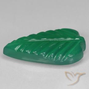 Ágata Verde médio Natural 2.62ct, Flor cortada, Translúcido