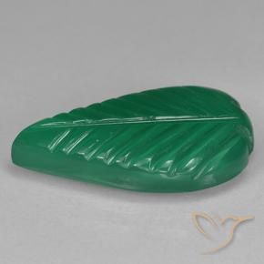 Ágata Verde médio Natural 3.07ct, Flor cortada, Translúcido