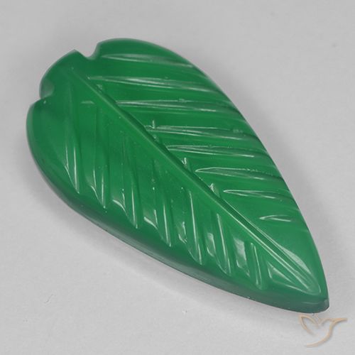 3.52ct Natural Verde médio Ágata, Flor cortada, Translúcido