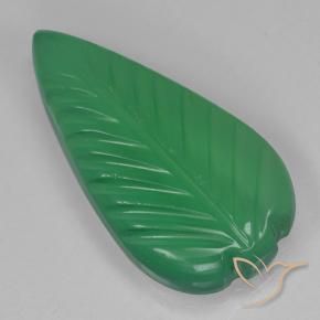 Ágata Manjericão Verde Claro Natural 4.29ct, Flor cortada, Translúcido