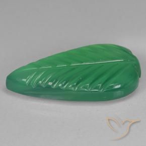 Ágata Manjericão Verde Claro Natural 4.29ct, Flor cortada, Translúcido