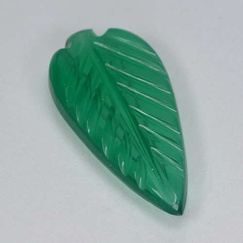 Ágata verde quente Natural 1.39ct, Flor cortada, Transparente