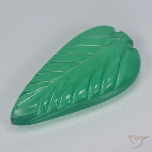 3.92ct Natural Verde Frio Ágata, Flor cortada, Translúcido