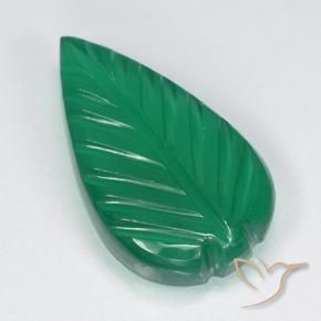 Ágata verde quente Natural 3.77ct, Flor cortada, Translúcido