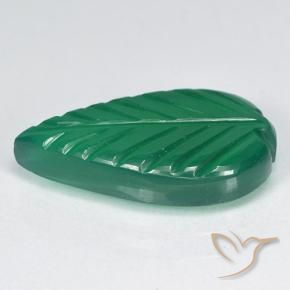 Ágata verde quente Natural 3.77ct, Flor cortada, Translúcido