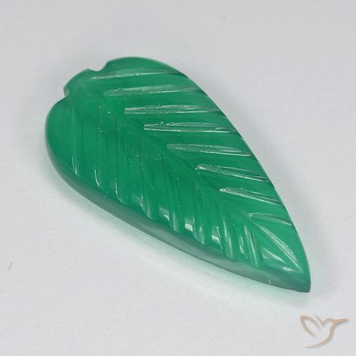 3.13ct Natural verde quente Ágata, Flor cortada, Translúcido