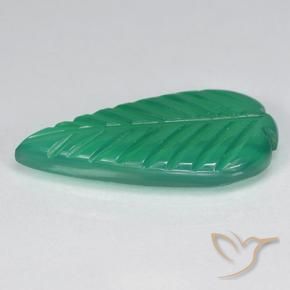 Ágata verde quente Natural 3.13ct, Flor cortada, Translúcido