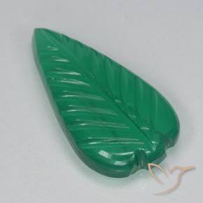 Ágata verde quente Natural 2.69ct, Flor cortada, Translúcido