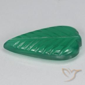 Ágata verde quente Natural 2.69ct, Flor cortada, Translúcido