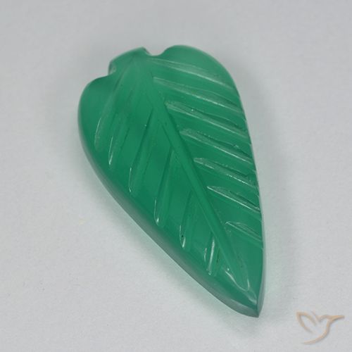 2.83ct Natural Verde médio Ágata, Flor cortada, Translúcido