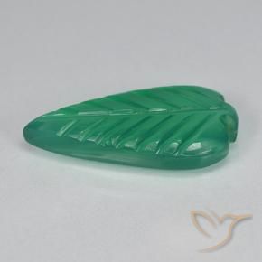 Ágata Verde médio Natural 2.83ct, Flor cortada, Translúcido