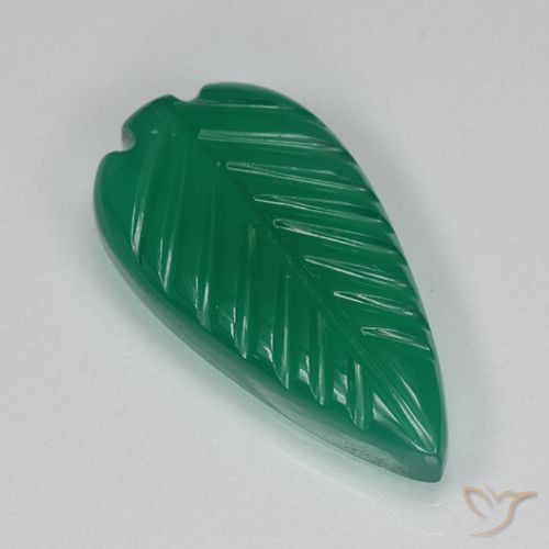 3.93ct Natural Verde floresta Ágata, Flor cortada, Translúcido