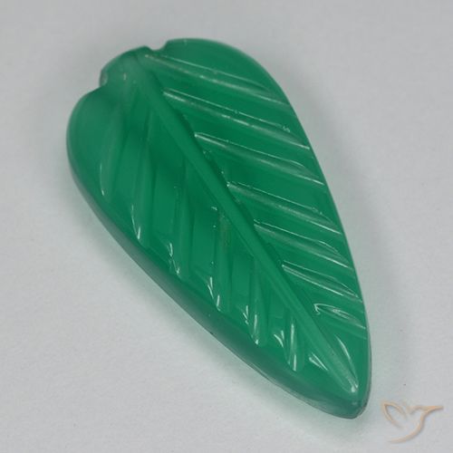 2.82ct Natural Verde médio Ágata, Flor cortada, Translúcido