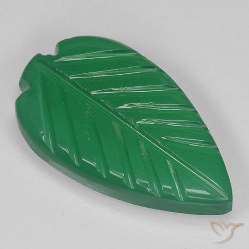 3.88ct Natural Verde médio Ágata, Flor cortada, Translúcido