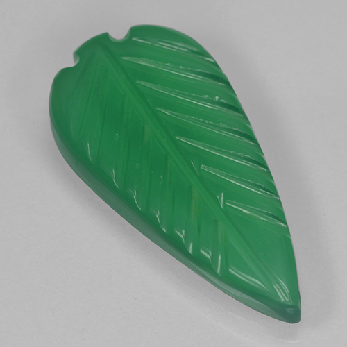 Ágata verde natural 4,63ct, corte flor, translúcido