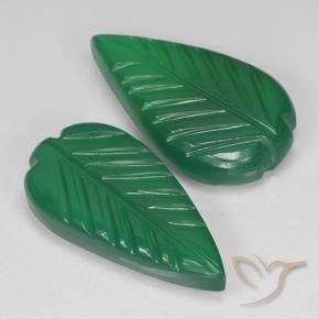 Pedras preciosas de Ágata Verde médio natural de 7.55 ct, Flor cortada, Translúcido