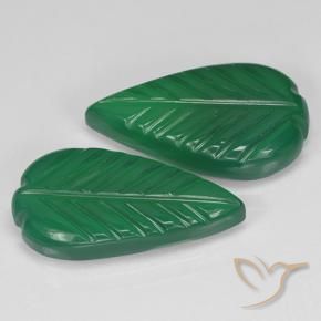 Pedras preciosas de Ágata Verde médio natural de 7.55 ct, Flor cortada, Translúcido
