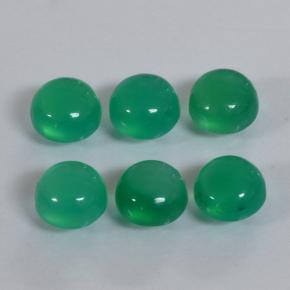 Pedras preciosas de ágata verde natural de 1,92 ct, corte redondo, translúcido