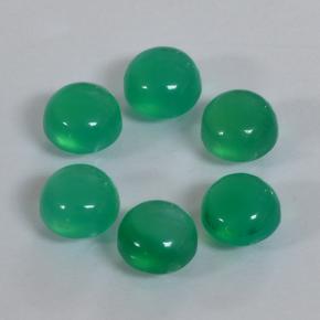 Pedras preciosas de ágata verde natural de 1,92 ct, corte redondo, translúcido