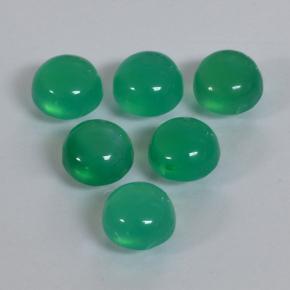 Pedras preciosas de ágata verde natural de 1,92 ct, corte redondo, translúcido