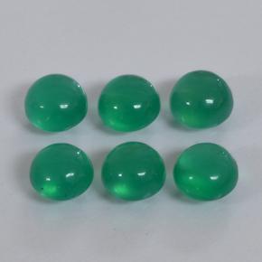 Pedras preciosas de ágata verde natural de 1,69 ct, corte redondo, translúcido