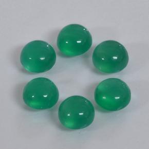 Pedras preciosas de ágata verde natural de 1,69 ct, corte redondo, translúcido