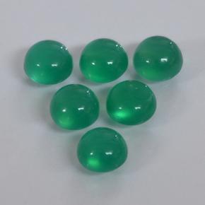 Pedras preciosas de ágata verde natural de 1,69 ct, corte redondo, translúcido