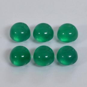 Pedras preciosas de ágata verde natural de 1,92 ct, corte redondo, translúcido